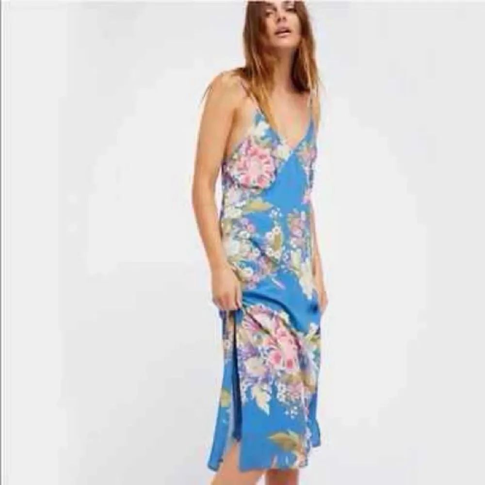 Spell Blue Skies Floral Slip Dress size M